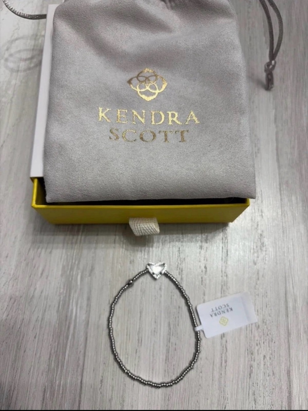 Kendra Scott Silver Beaded Heart Bracelet